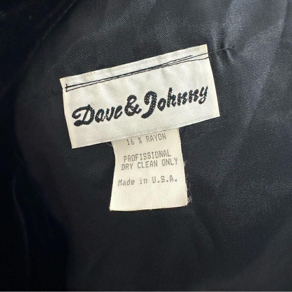 VINTAGE Dave & Johnny Black Velvet Beaded Collar Dress with Jacket Size 10 - Picture 14 of 15